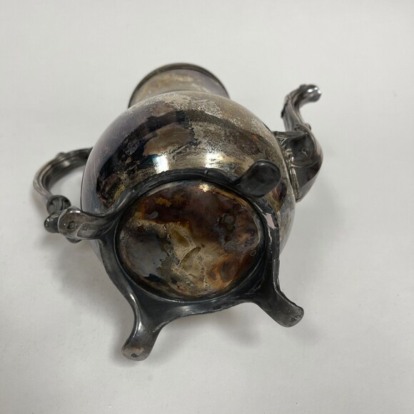 WM. Rogers 800 Silver-plate Tea Coffee Pot For Crafts Hinged Lid Eagle Star - Picture 9 of 9